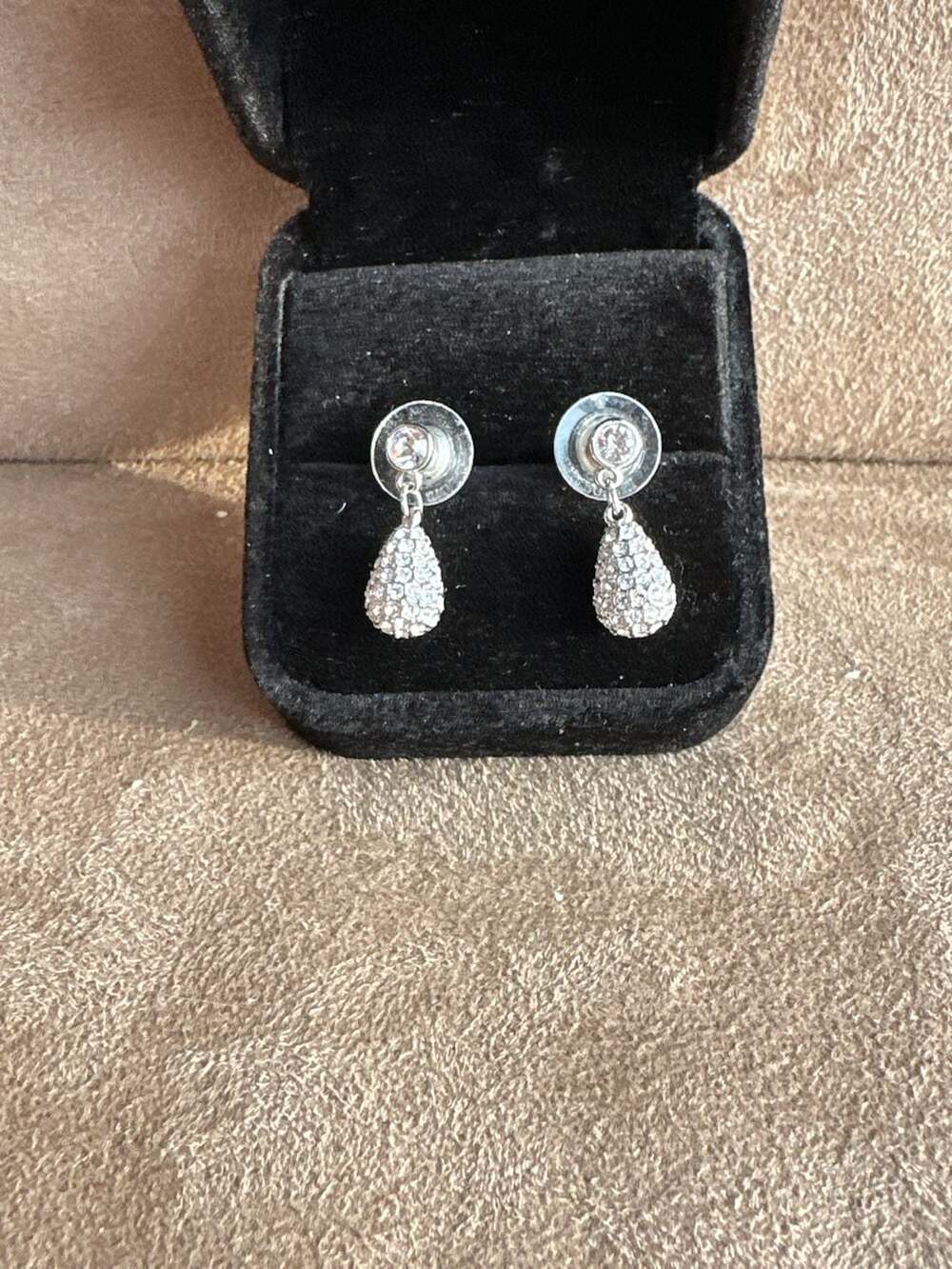 Swarovski Crystal Pave Teardrop Drop Earrings